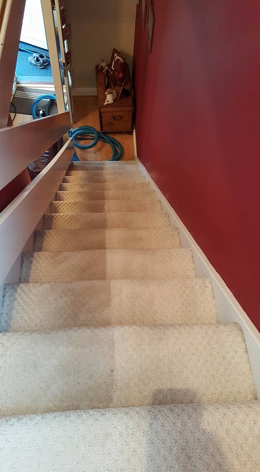 Stairs half cleaned