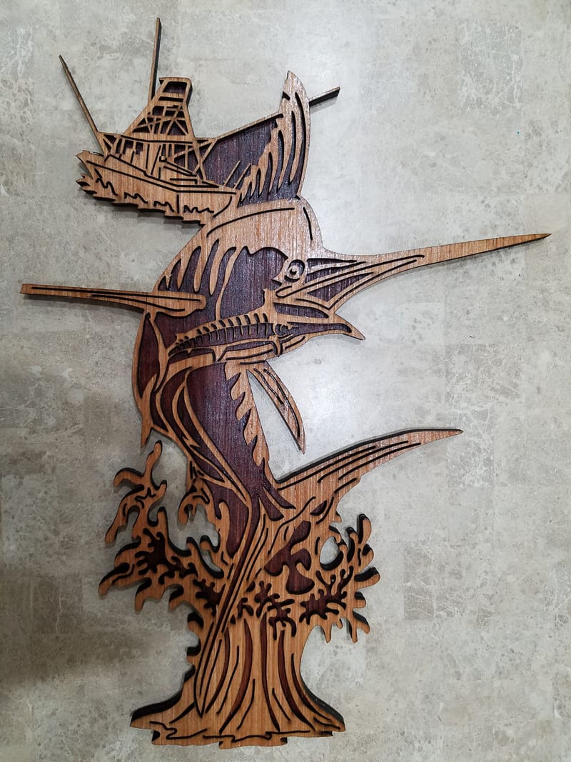 Marlin Scene Kuna S Laser Engraving