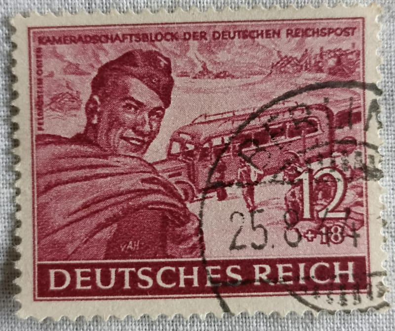 Sello Grossdeutsches Reich 1944 III Reich Hitler Nazi Alemania WWII