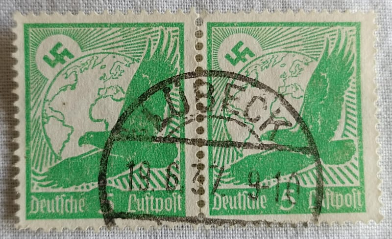 Sello Deutsche Luftpost Iii Reich Hitler Nazi Alemania Wwii