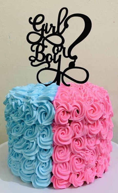 3 Layer Funfetti Gender Reveal Cake With Buttercream Frosting Cabbit