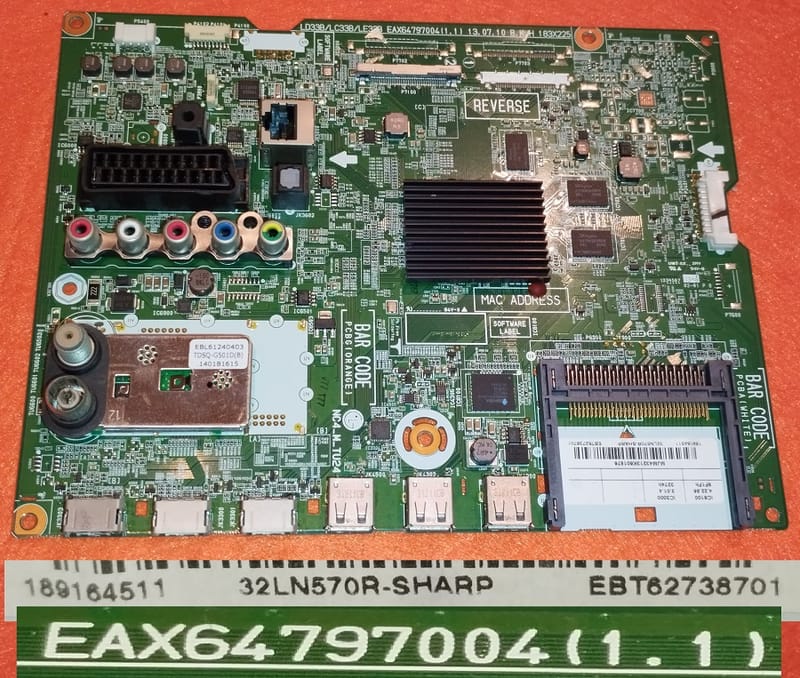 EAX64797004 1 1 EBT62738701 PLACA PRINCIPAL MAIN BOARD LG 32LN570R ZA