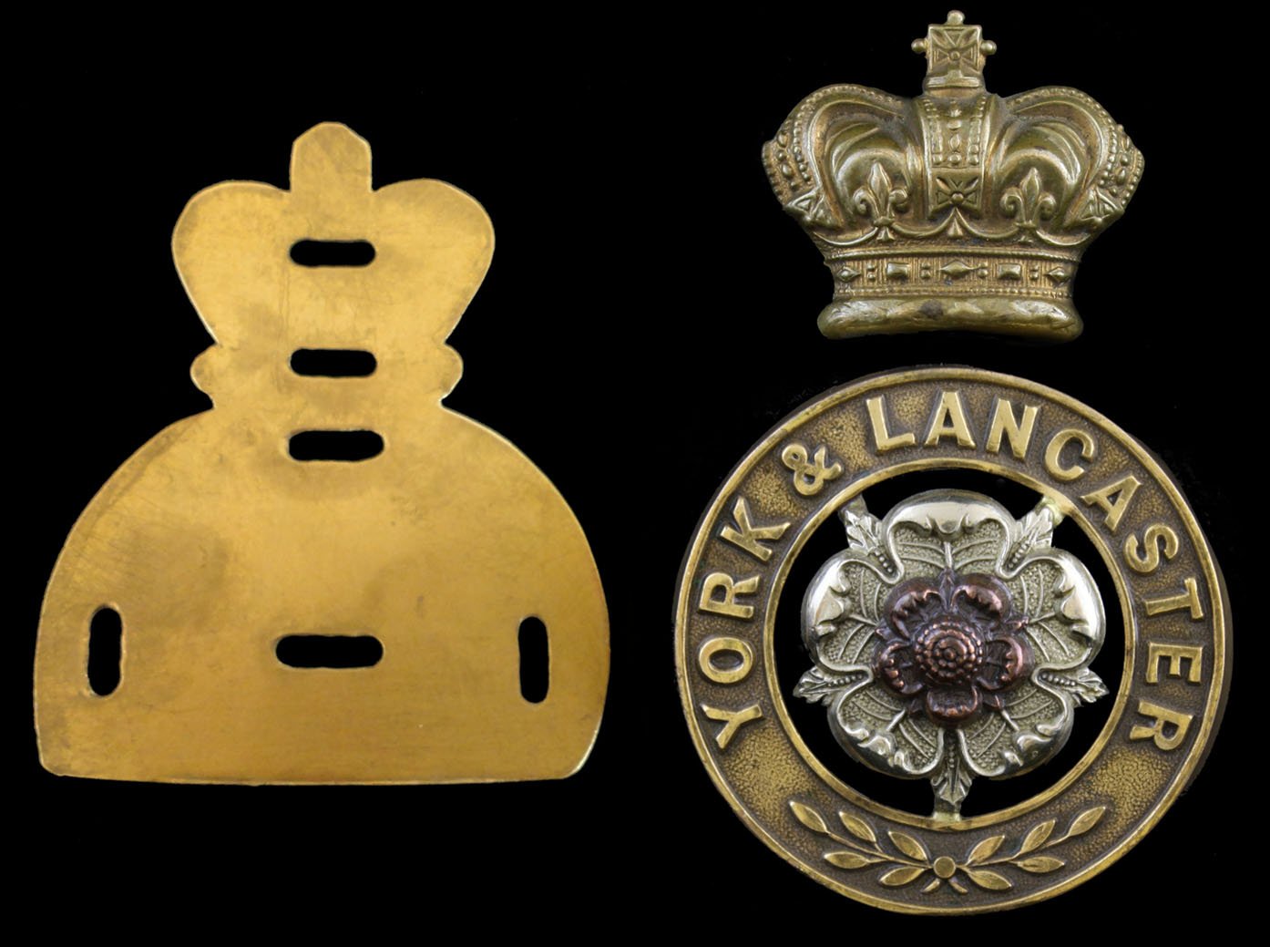 Regular Battalions Other Ranks Glengarry Badge Consisting of Backing Plate, HPC and Crown 1881 to 1901