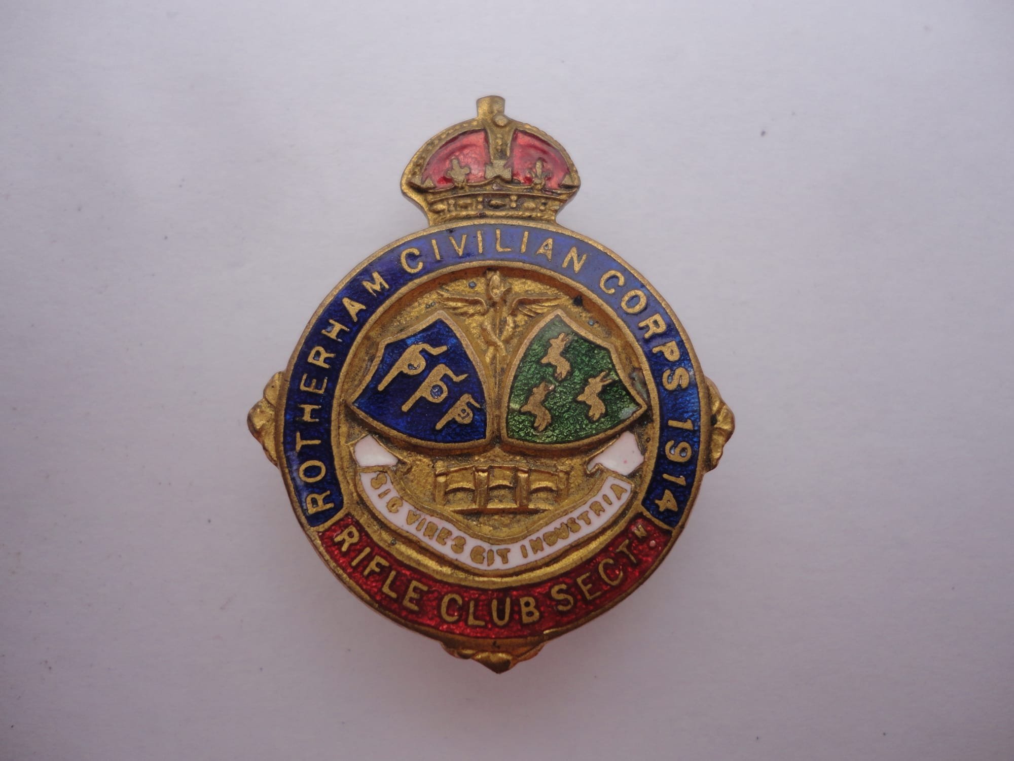 Rotherham Civilian Corps Enamelled Badge 1914