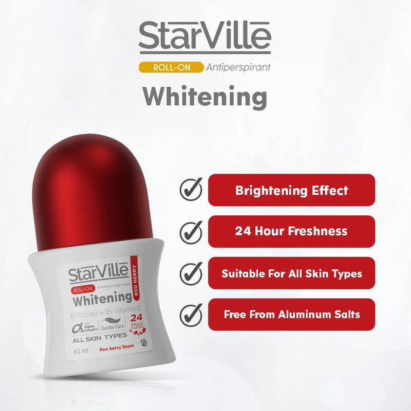 Starville Whitening Roll On With Vitamin E Red Berry 60ml Dr