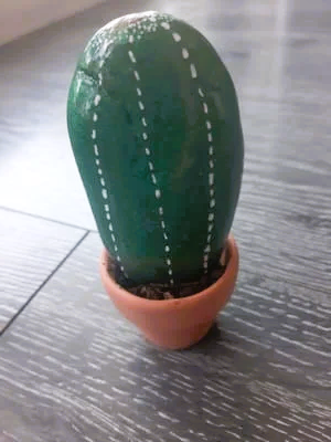 Cactus En Galet Avec Pot En Terre Cuite Les Galets De Mimi