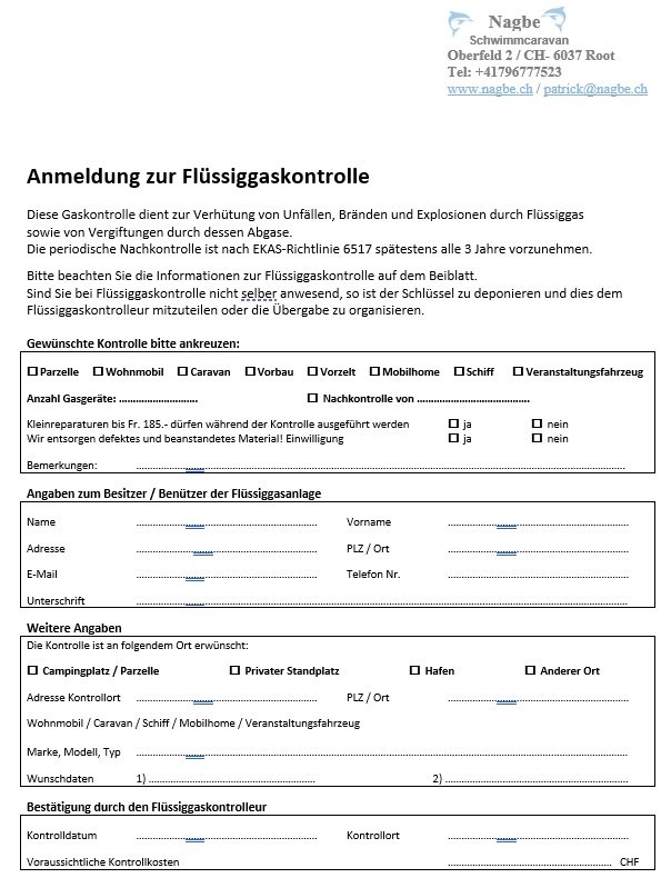 Zulassung Flüssiggaskontrolleur LPG / Premis Contrôlleur GPL / Licenza Controllatore GPL