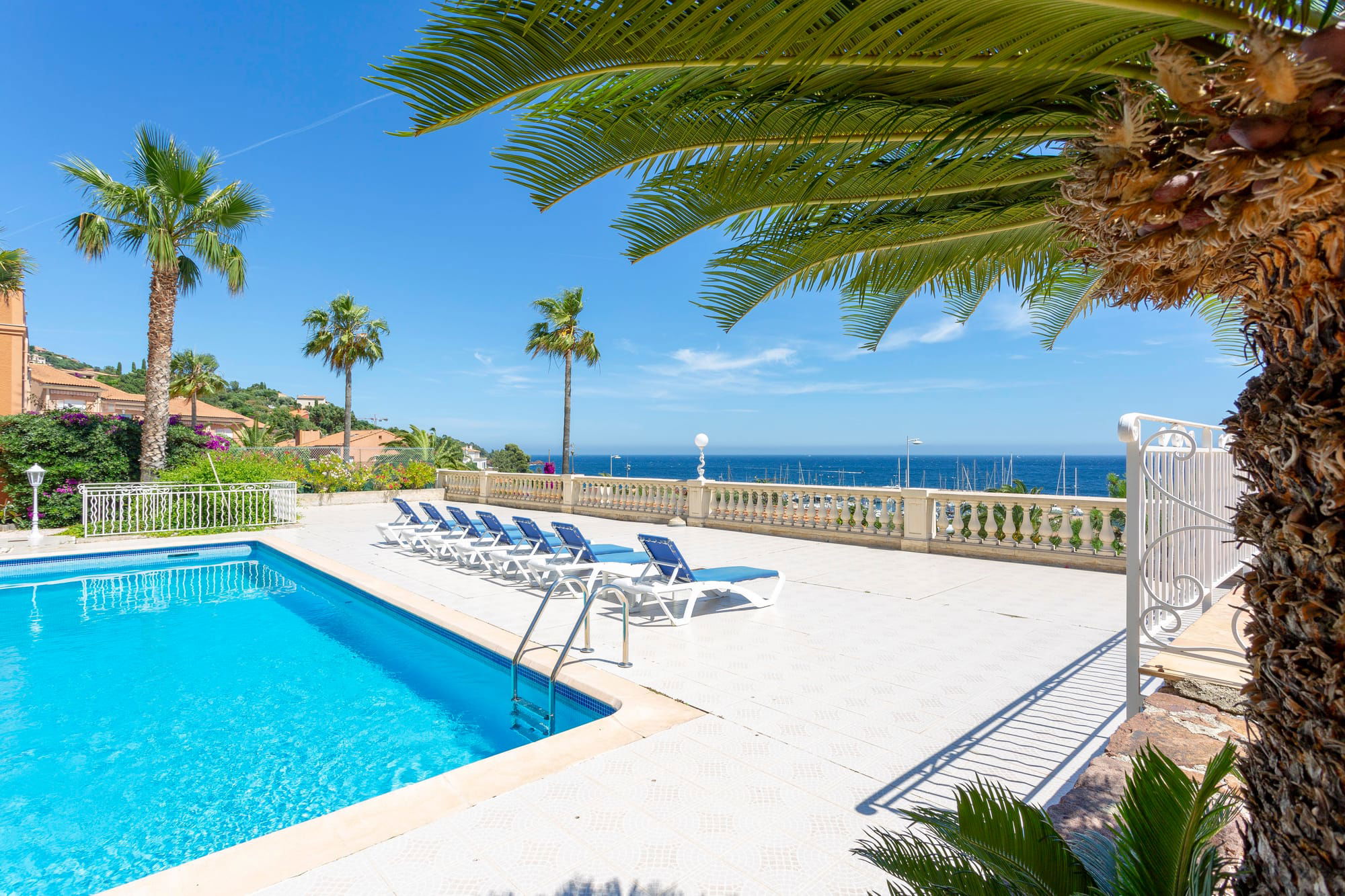 View on the pool and the sea