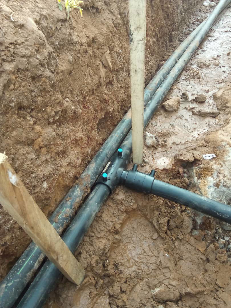 HDPE Pipe installation, tee junction