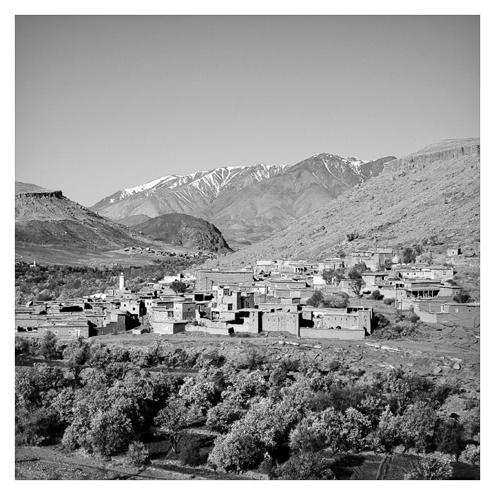 Le village dans la vallée, La vallée du Draâ, Maroc