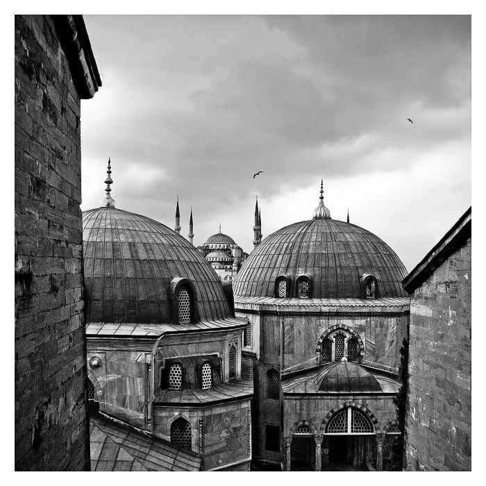 Mosquée bleue depuis Sainte Sophie, Istanbul, Turquie