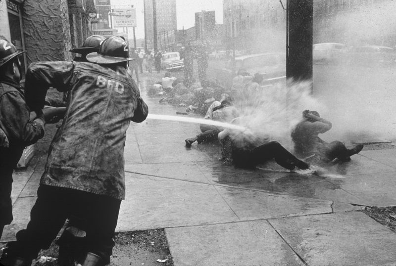 Charles Moore - Firefighters hose demonstrators, Birmingham 1963