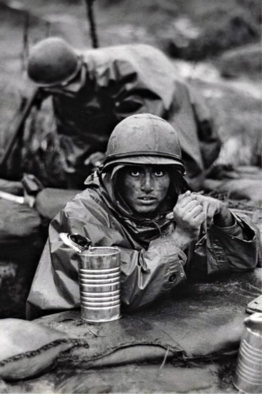 David Douglas Duncan - US Marine inside the cone of fire at Con Thien, Vietnam 1967