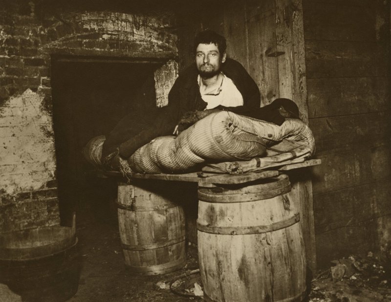 Jacob Riis - One of Four Pedlars Who Slept in the Cellar of 11 Ludlow Street Rear, New York 1890