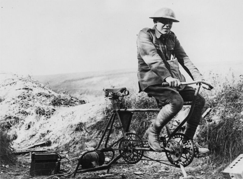 John Warwick Brooke - How the Germans generate electricity for wireless in the trenches, France 1916-1918