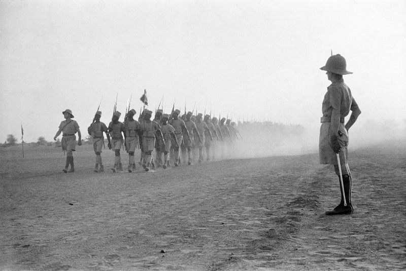 George Rodger - Free French troops on parade with Sudan Defence Force, before departure to Eritrea, Darfur province 1940