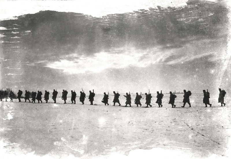 Rudolf Balogh - Fantassins dans un champ de neige, 1914