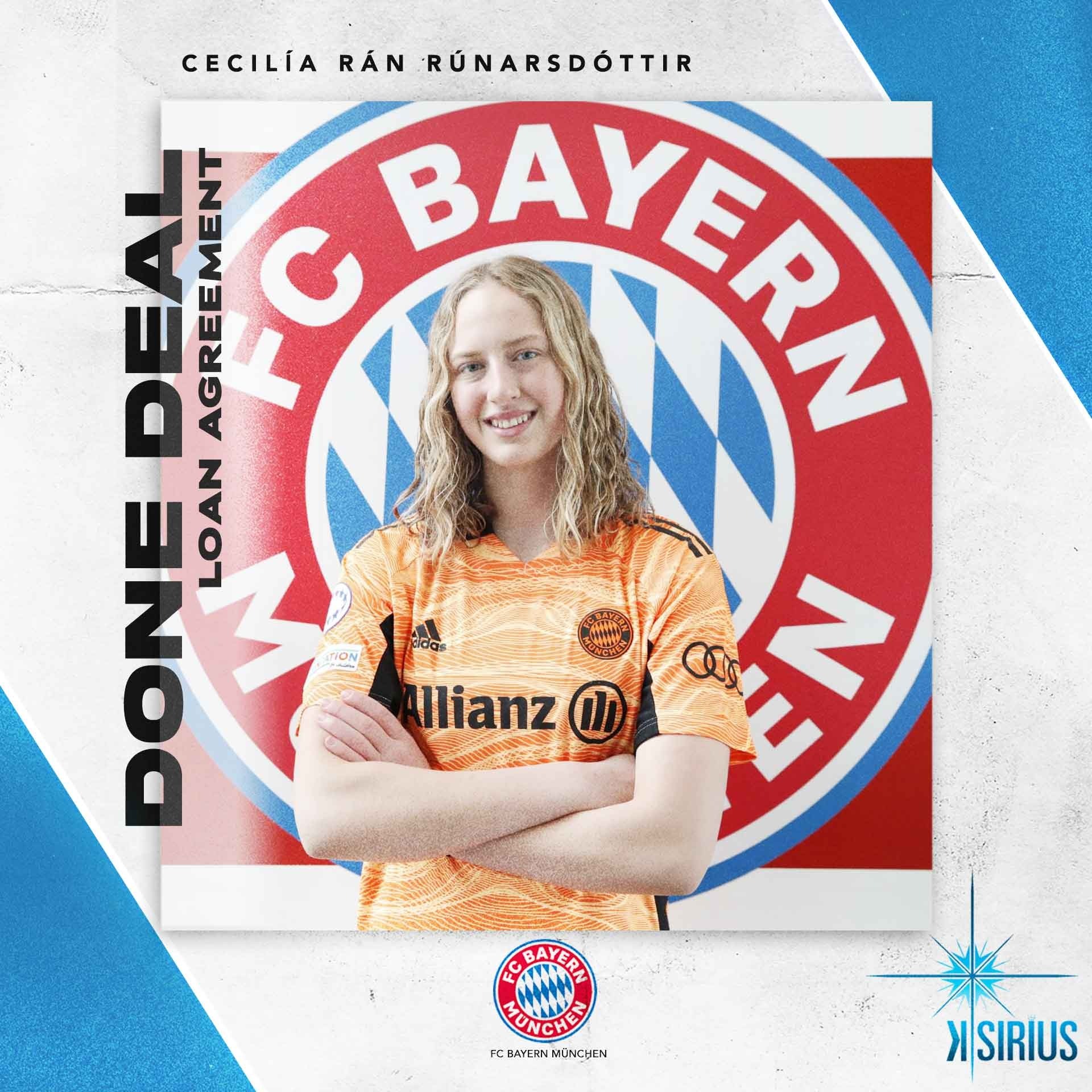 Loan: Cecilía Rán Rúnarsdóttir (Everton F.C.) to F.C. Bayern München