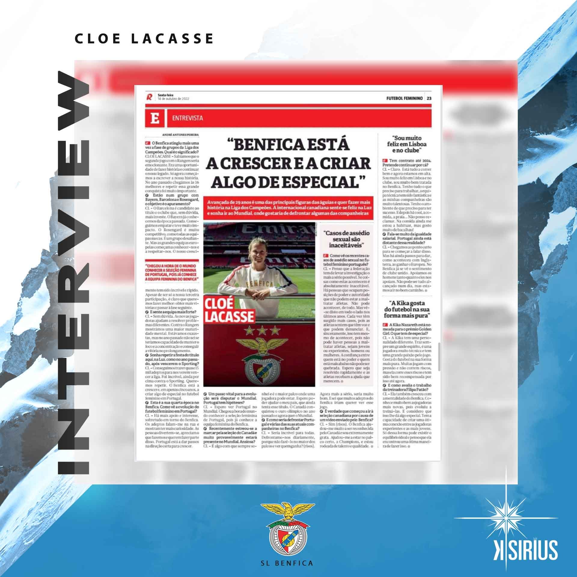 Interview: Cloé Lacasse (SL Benfica)