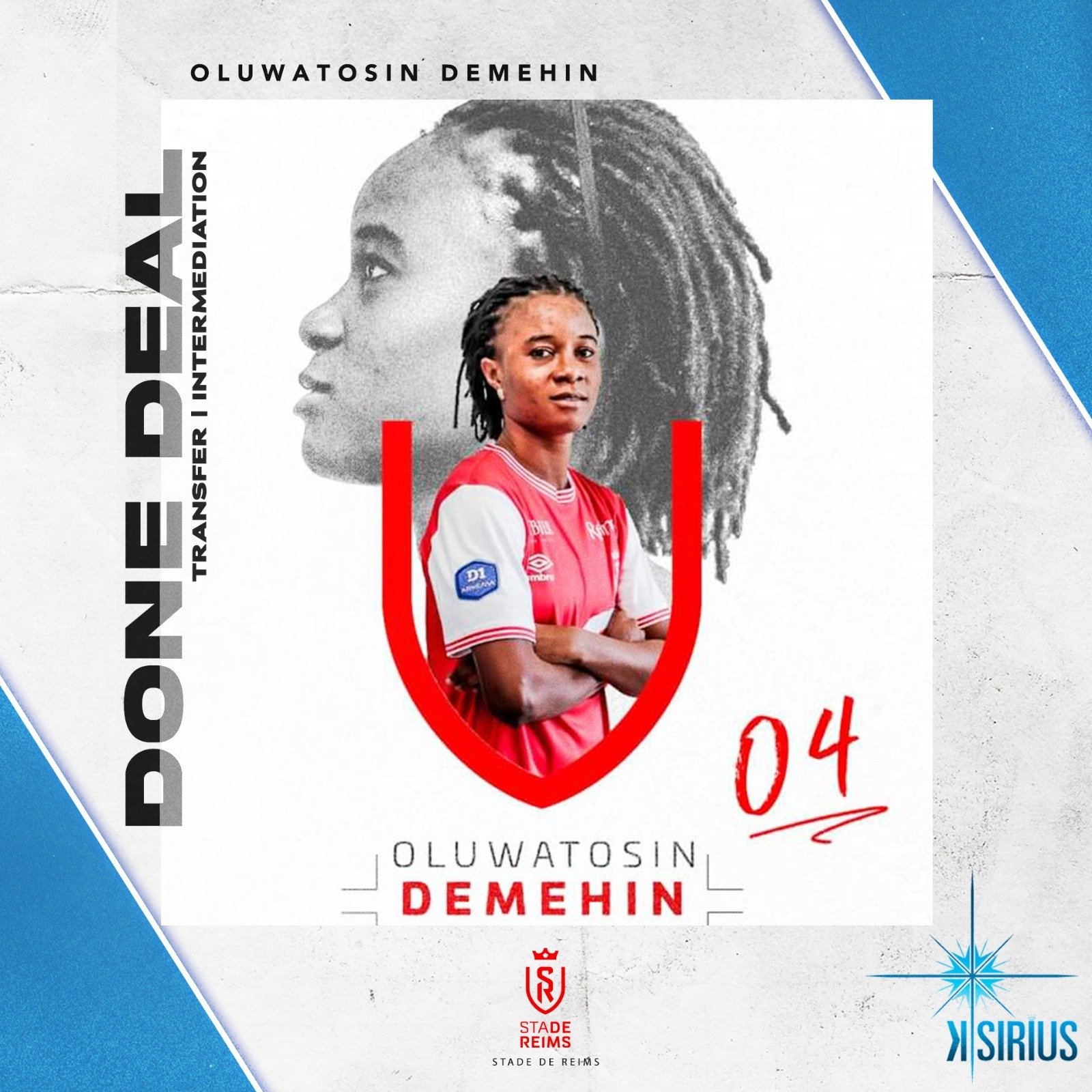 Transfer/Intermediation: Oluwatosin Demehin (Stade of Reims)