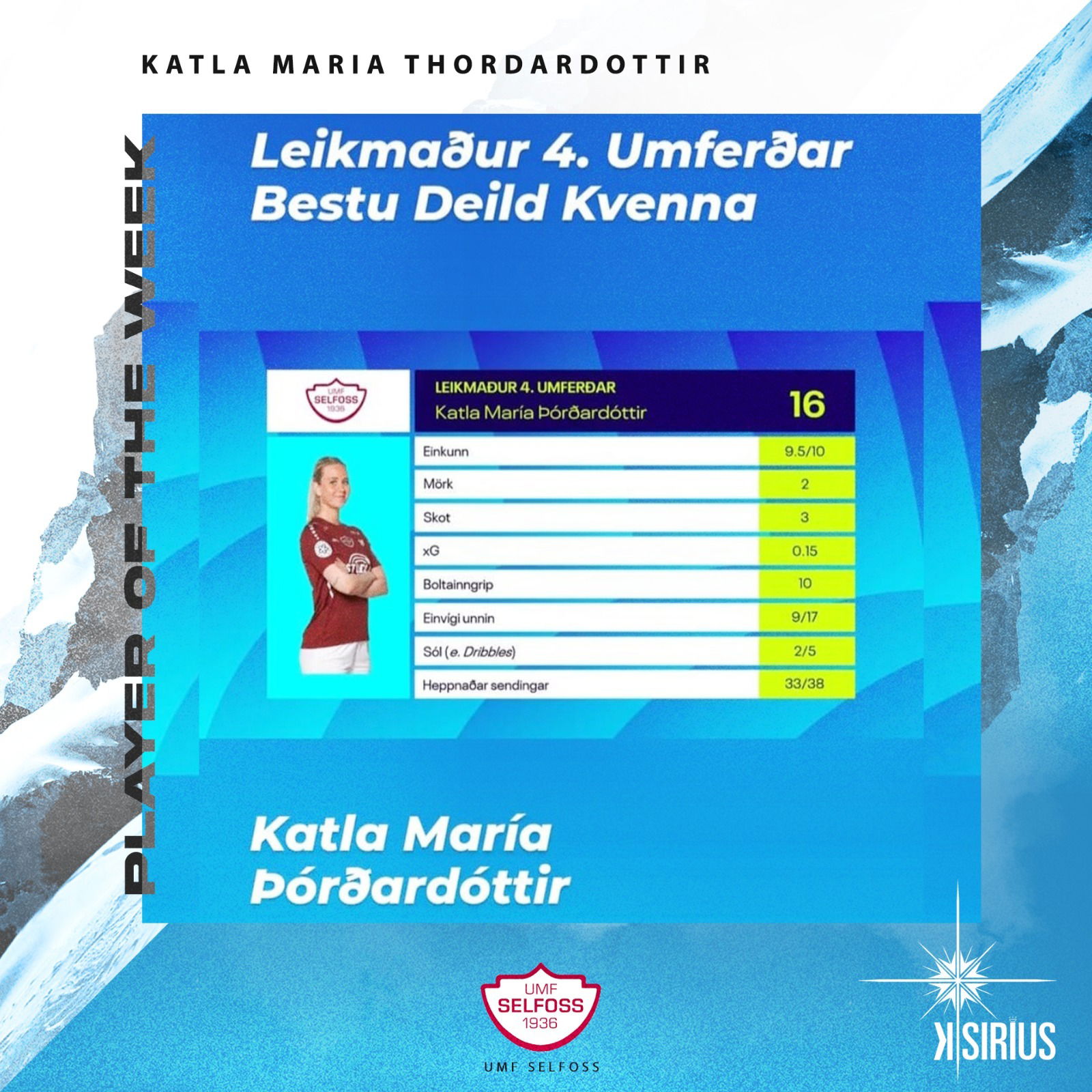 Player of the Week: Katla Maria Thordardottir (UMF Selfoss)