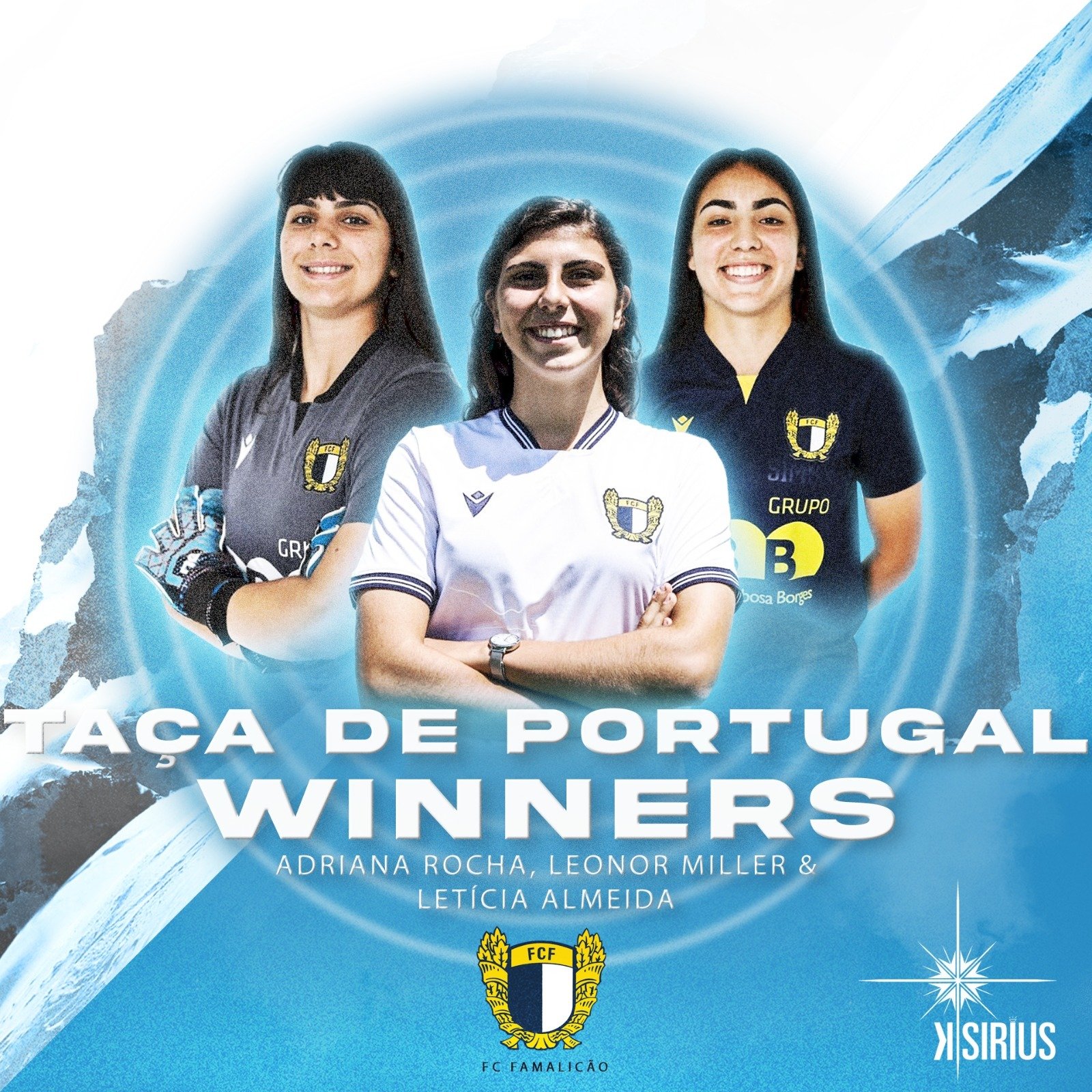 Champions: Adriana Rocha, Letícia Almeida and Leonor Miller (FC Famalicão)
