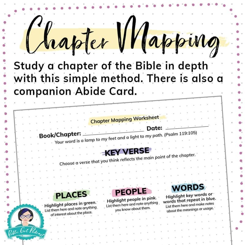 Chapter Mapping Worksheet Bible Girl
