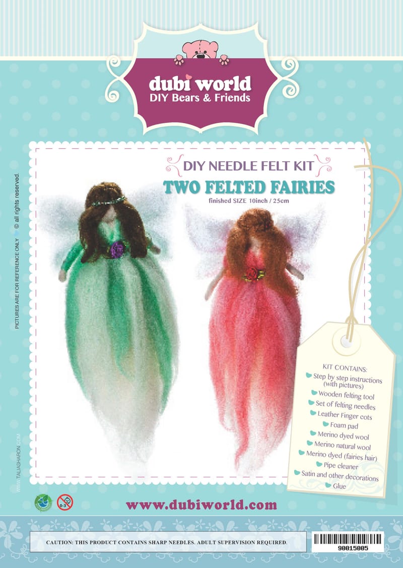 DIY KIT NEEDLE FELTED FAIRIES עולם הדובים של קלרה