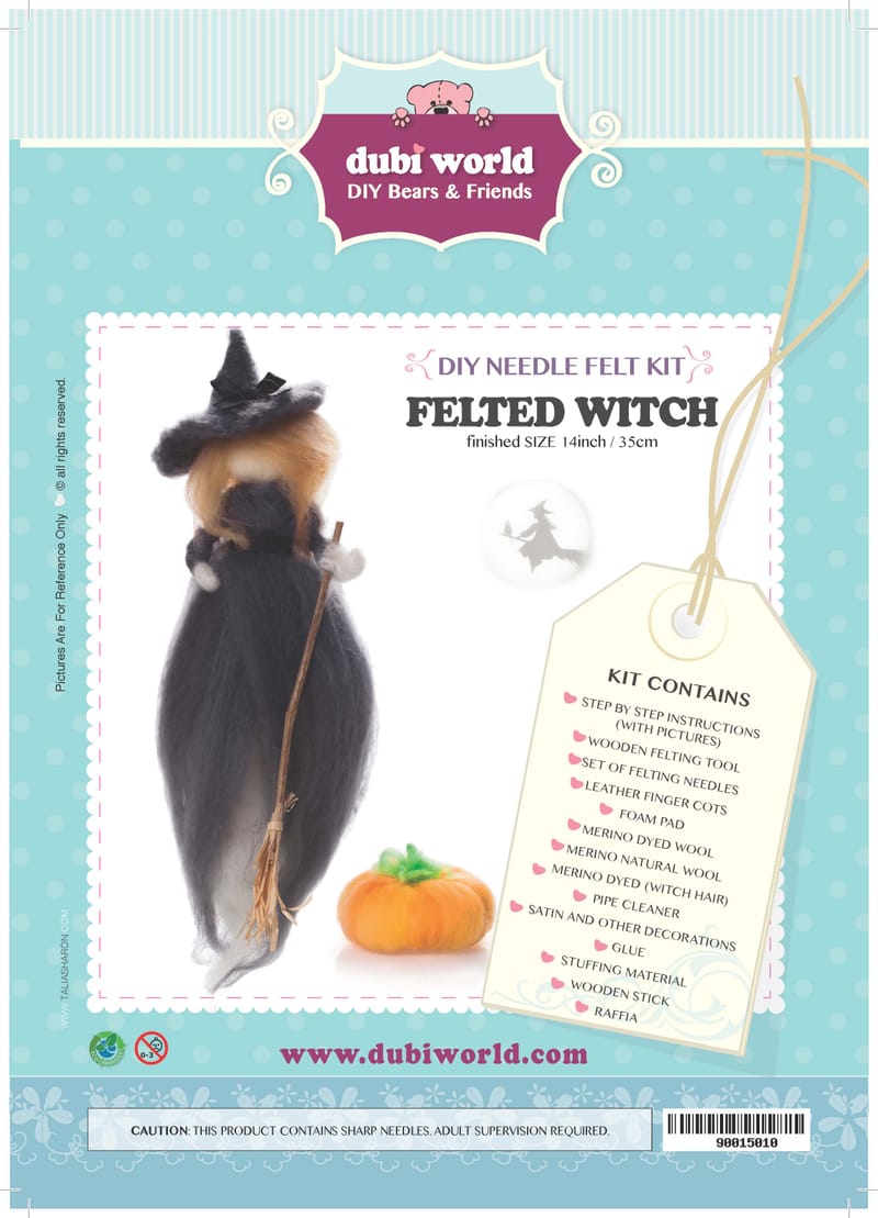 DIY KIT - NEEDLE FELTED WITCH - עולם הדובים של קלרה