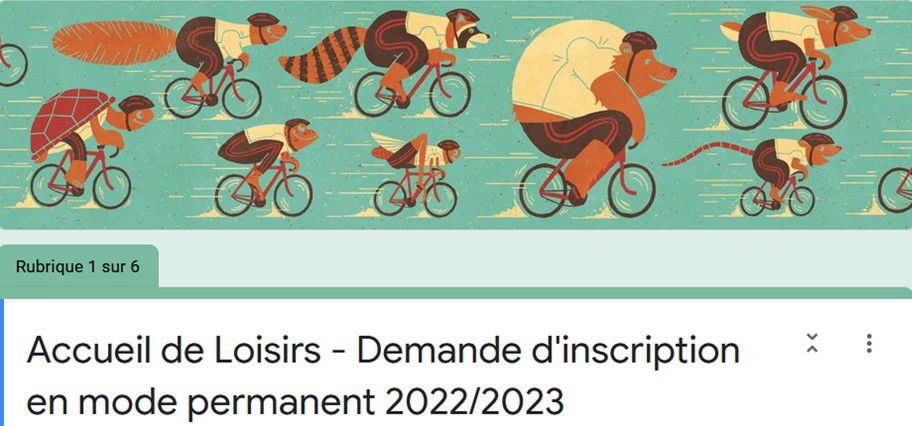 Inscription Mode Permanent 2022/2023- Accueil de Loisirs