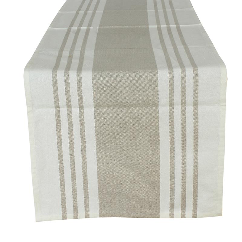 Beige Stripe Table Runner HomeBasics