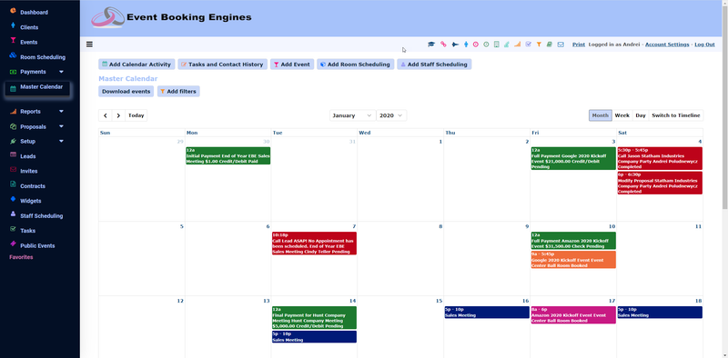 Master Calendar - Event Booking Engines 877.238.5203