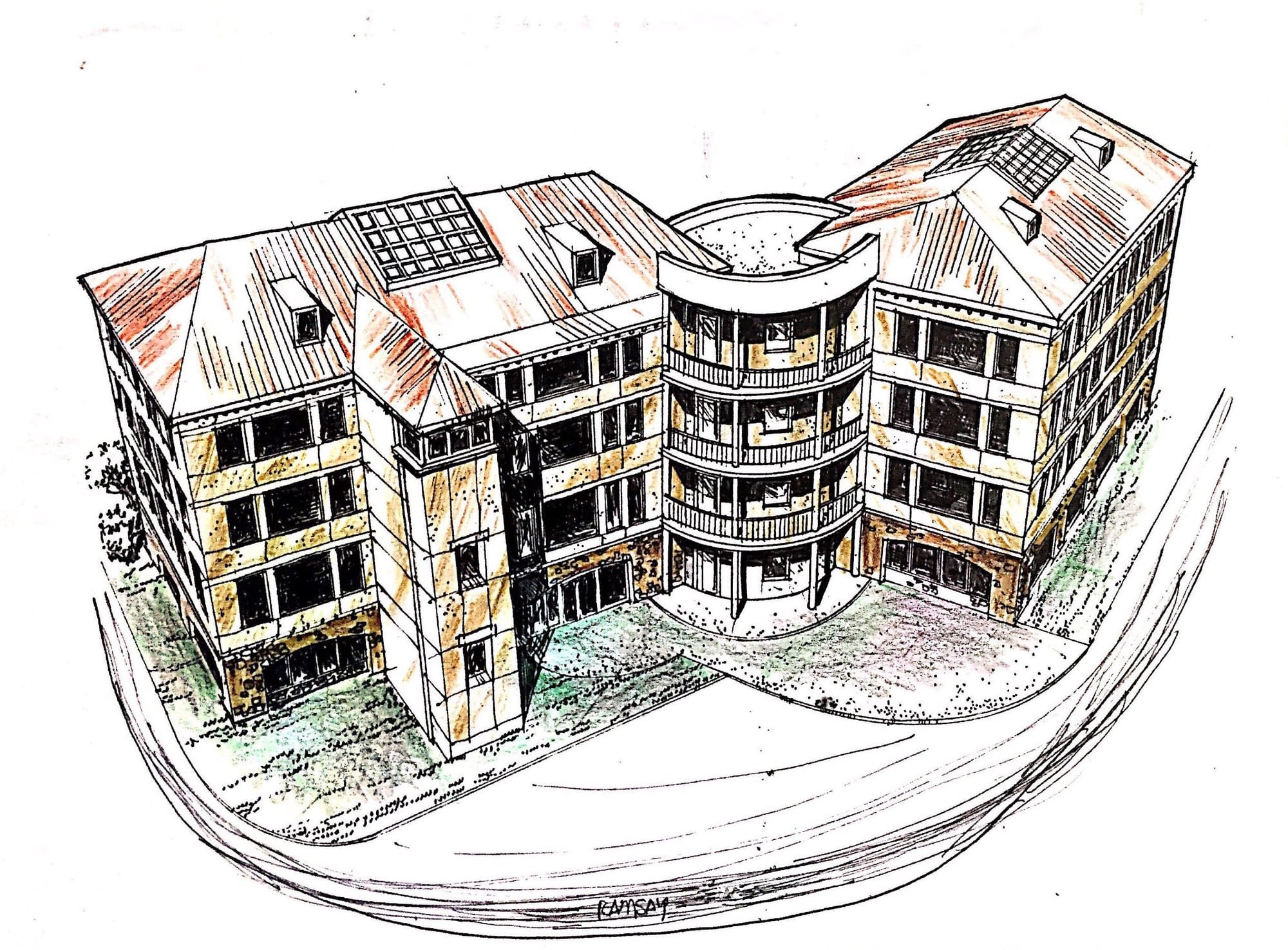 4 Story Clements Office Sketch
