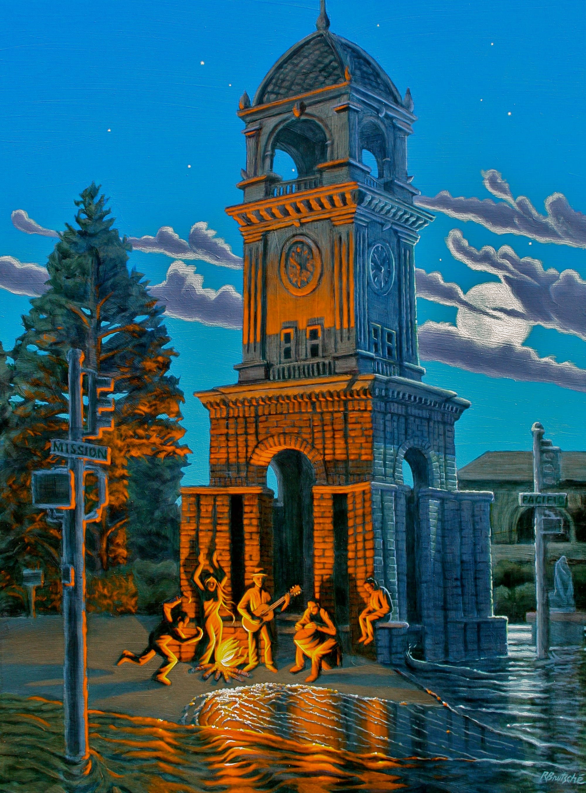 Clock Tower at High Tide