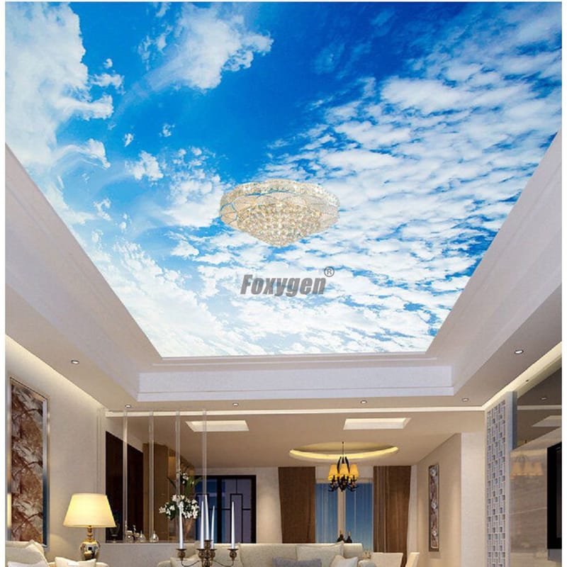 House Modern False Ceiling Blue Sky Clouds Sunshine Print 3d Transparent Pvc Ceiling Design Shanghai Foxygen Industrial Co Ltd
