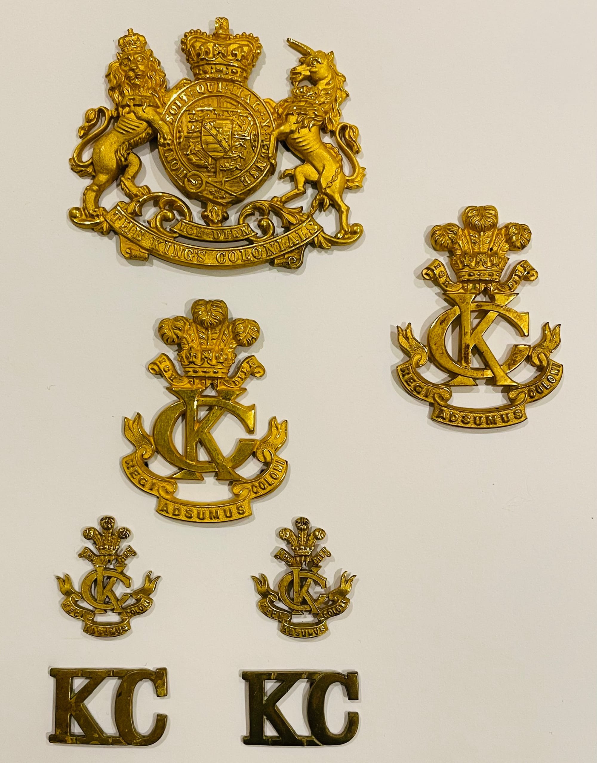 Regimental Badge Set with collar badges and shoulder titles