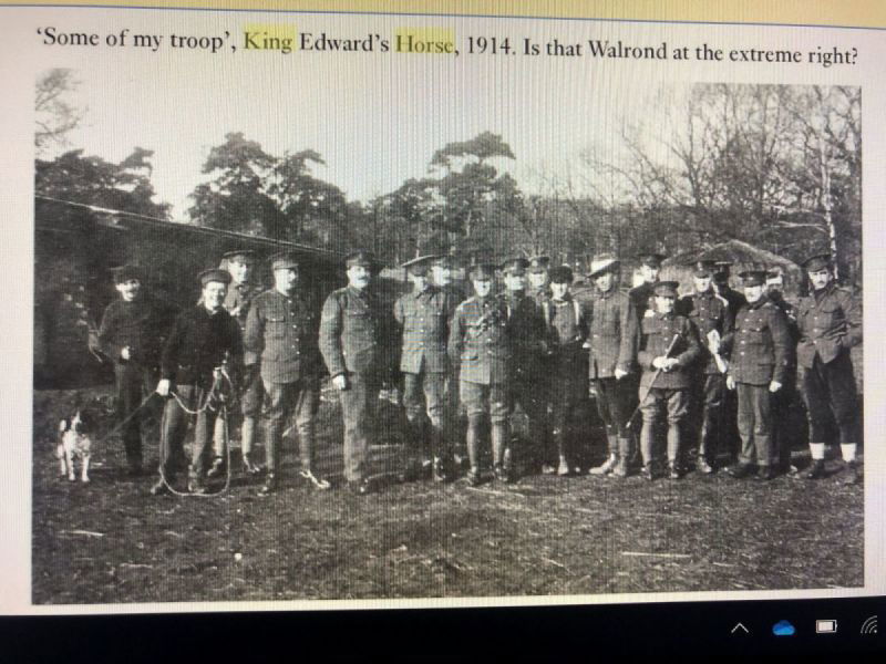 Men of 'C' Troop, 2nd King Edward's Horse in 1914 (Photograph courtesy of Jamie Vans, grandson of Second Lieutenant Frank Vans Agnew).