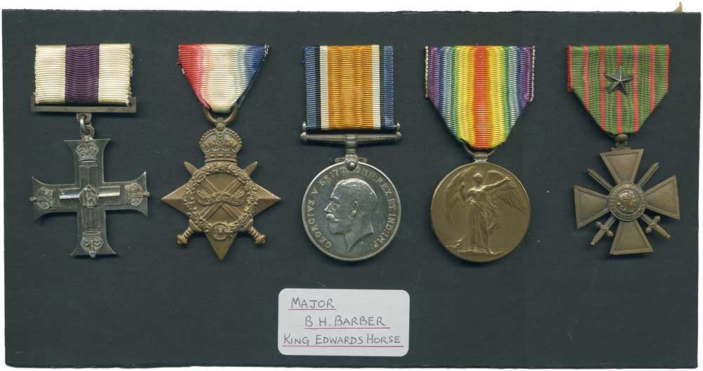BARBER, Basil Hastings. Lieutenant, Captain, Major. Australian. 'C' Squadron. Awarded the Military Cross and the French Croix de Guerre (London Gazette 10 October 1918) as a Captain.