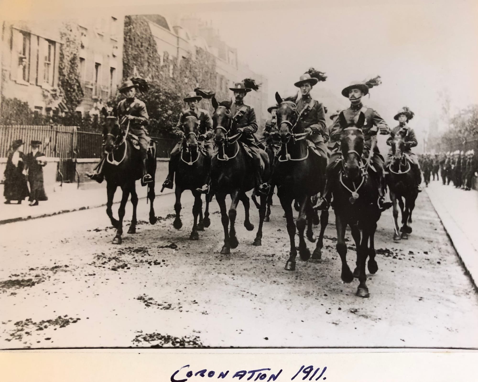 Mounted contingent of the KEH in Full Dress uniform at the 1911 Coronation.