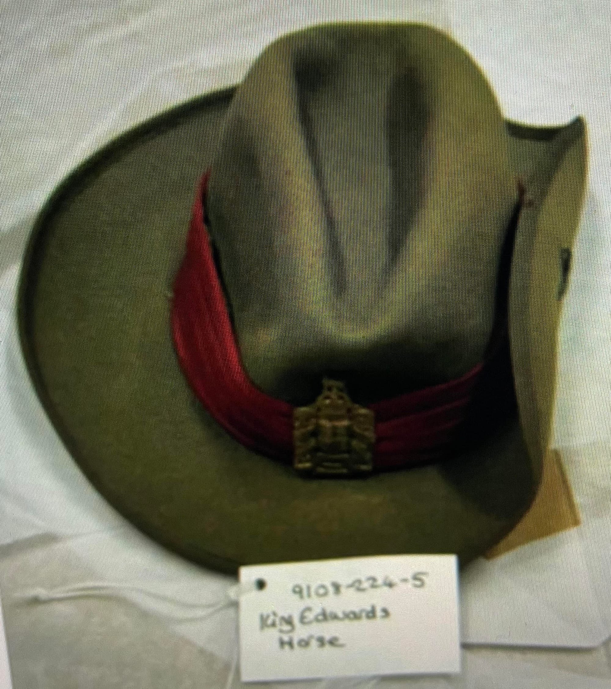 King Edward's Horse Full Dress hat without plumes circa 1910-14, photograh courtesy National Army Museum
