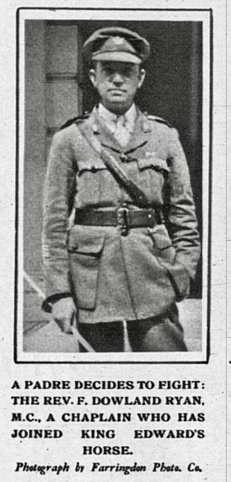 RYAN, Frank Downland MC. Chaplain KEH in 1918.