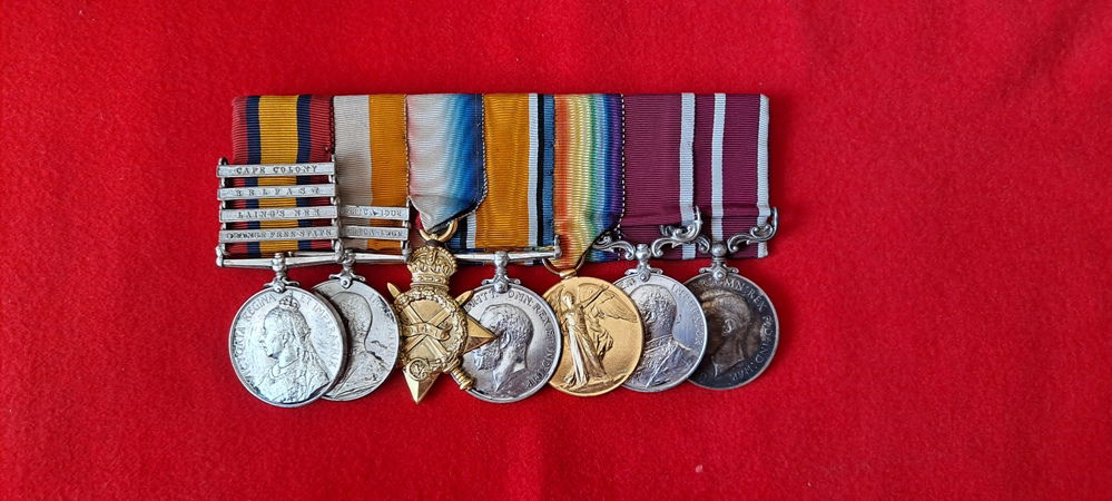 BAYLIS, Gerald William. Quartermaster and Lieutenant KEH. Medal group of seven courtesy of Medals and Memorabilia.