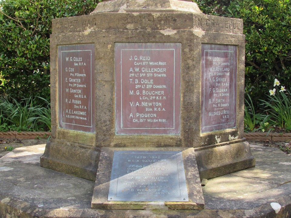 BOUCHER, Montague George. 2KEH. KIA CHARMOUTH WAR MEMORIAL.