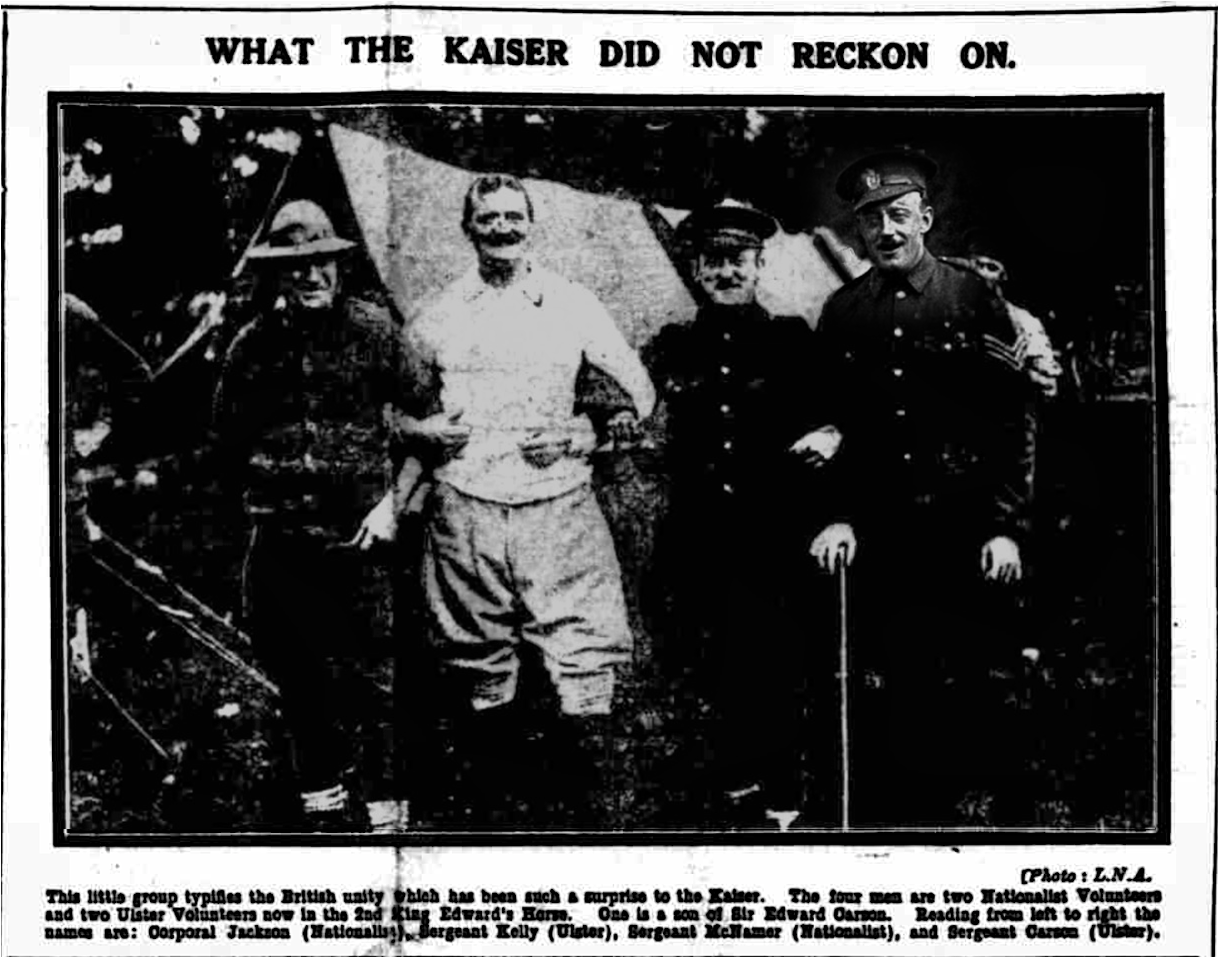CARSON, Harry. Serjeant KEH in Sep 1914. The Daily Citizen (Manchester).