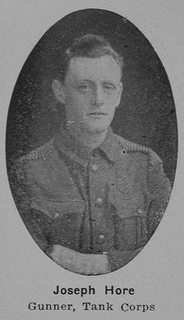 HORE, Joseph. 2KEH then Tanks Corps. Died of meningitis in 1918. Courtesy of "Activities of the British Community in Argentina During the Great War 1914"..