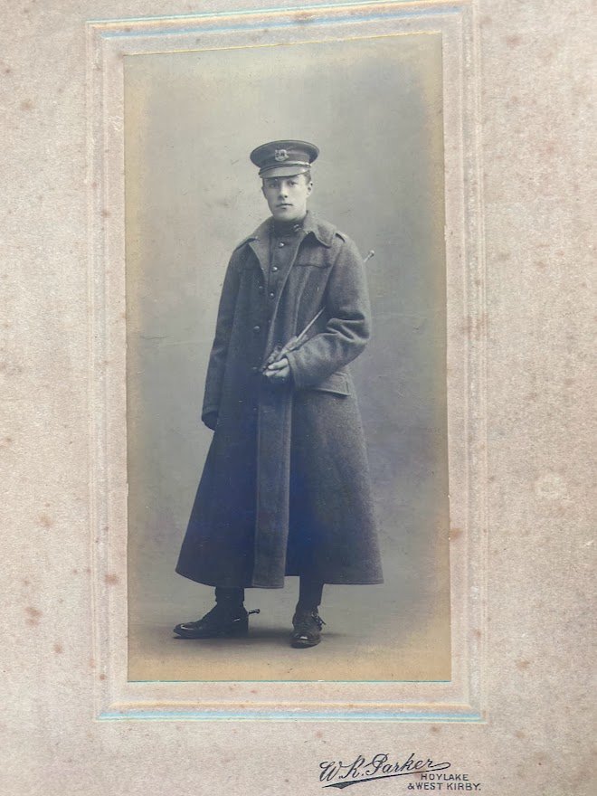 GORDON, Douglas Arthur. Private, British Asian Squadron, King's Colonials wearing his greatcoat. Courtesy of Jane Paxton his granddaughter.
