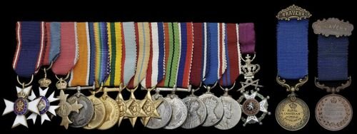 KERR, Louis William Howard, served with KEH in 1913. Miniature medals sold by Spink, London.