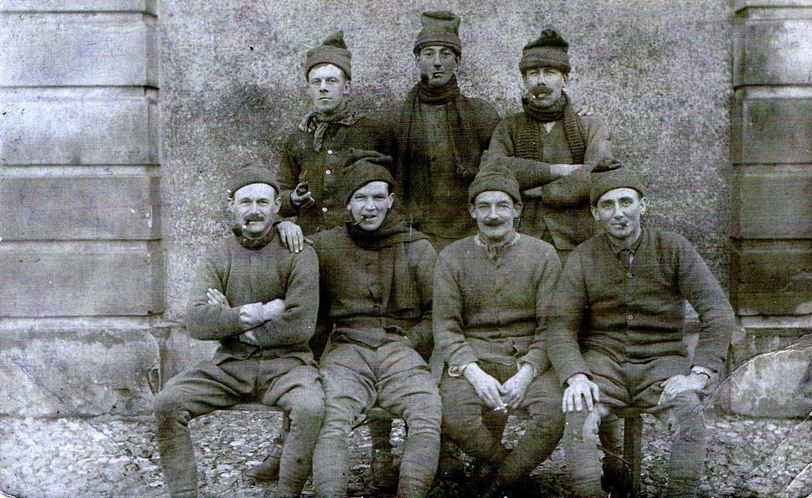 BROWN, . Lance Corporal. Named as the left hand figure in the back row in a postcard which belonged to Private Broadshaw taken at Watford in 1914 with fellow members of 2nd Troop, C Squadron. Could be George William Farrer Brown, 1080 or Orlando Moray Brown, 682. Postcard notes he enlisted from Mexico, courtesy of Stuart Shaw (relative of Private Broadhead).).