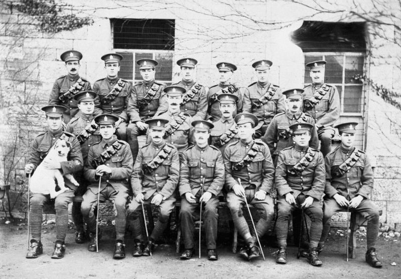 BENDAL, J. Private KEH. Second from right, back row of a named photograph of Ex-Mounted Police serving in KEH in Longfield, Ireland in 1916, (CU184396). Courtesy of Glenbow Library and Archives Collection, Libraries and Cultural Resources Digital Collections, University of Calgary.
