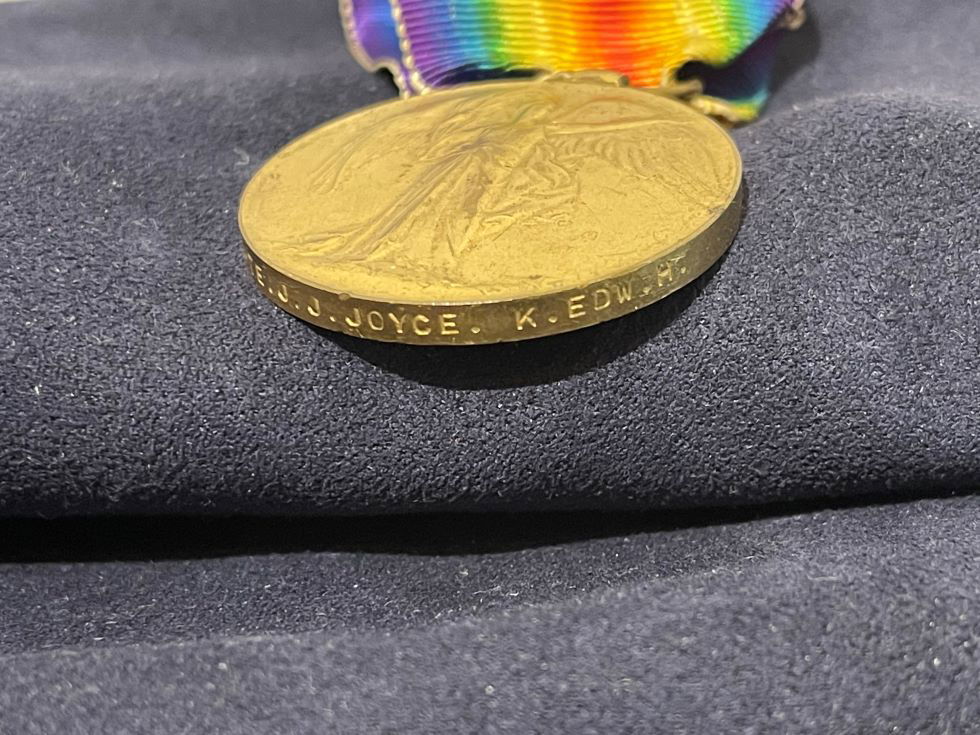 JOYCE, Joshua J. Private, 1284. Victory Medal held by a private collector in the UK and please contact me via the contact page if you have Private Joyce's British War Medal so that they could hopefully be re-united.